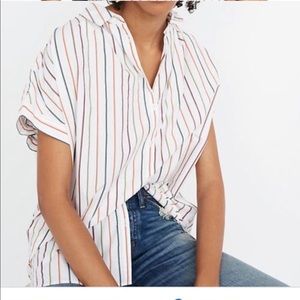 Madewell Central Shirt Sadie Stripe Short Sleeve